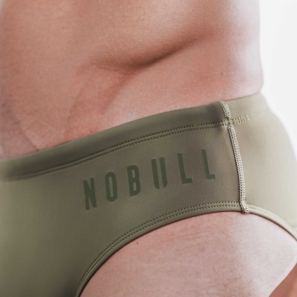 NWT NOBULL Men's Swim Brief - Small - Army Green